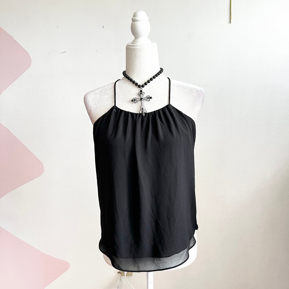 Black Sheer Tank Top Fairy Grunge Goth Whimsigoth Grunge Indie Sleaze Small‎